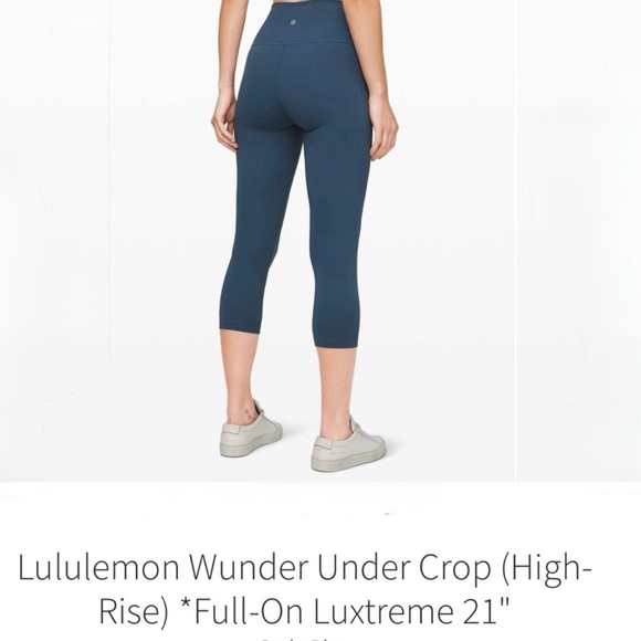 Lululemon Wunder Under Crop (High-Rise) *Full-On Luxtreme 21" Code Blue - Picture 3 of 8